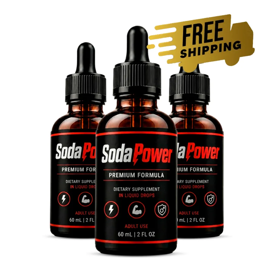 SodaPower 3-bottle pack — men's botanical liquid dropper supplement